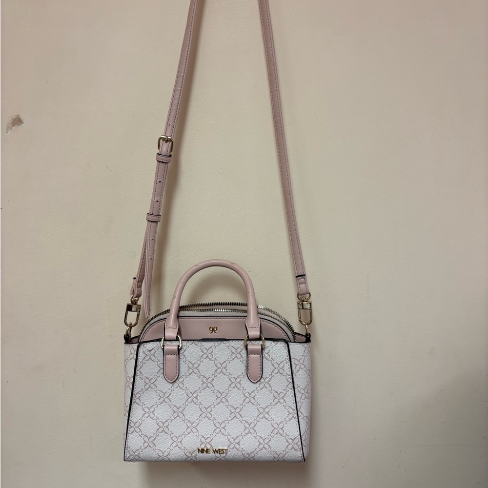 Nine West Light Pink and White Crossbody Bag